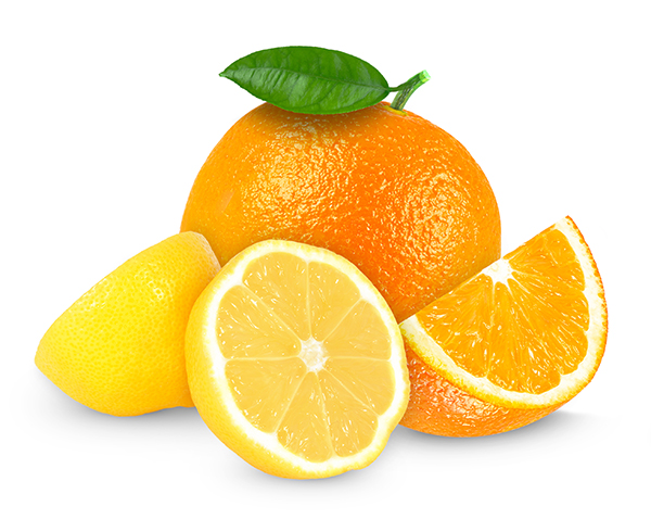 fresh,lemon,and,orange,isolated,on,white