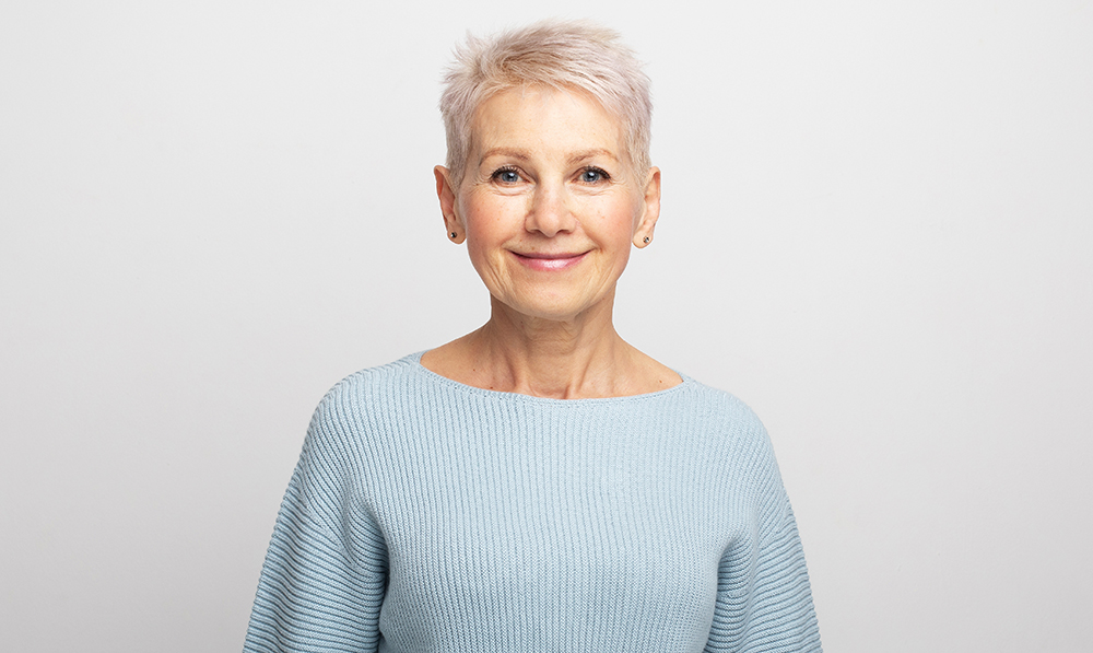 elderly,beautiful,woman,with,a,short,pixie,haircut,in,a
