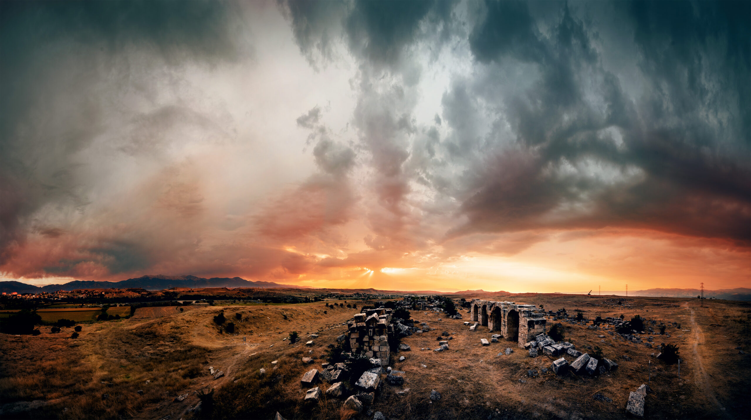 magnificent,laodikea,ruins,at,sunset