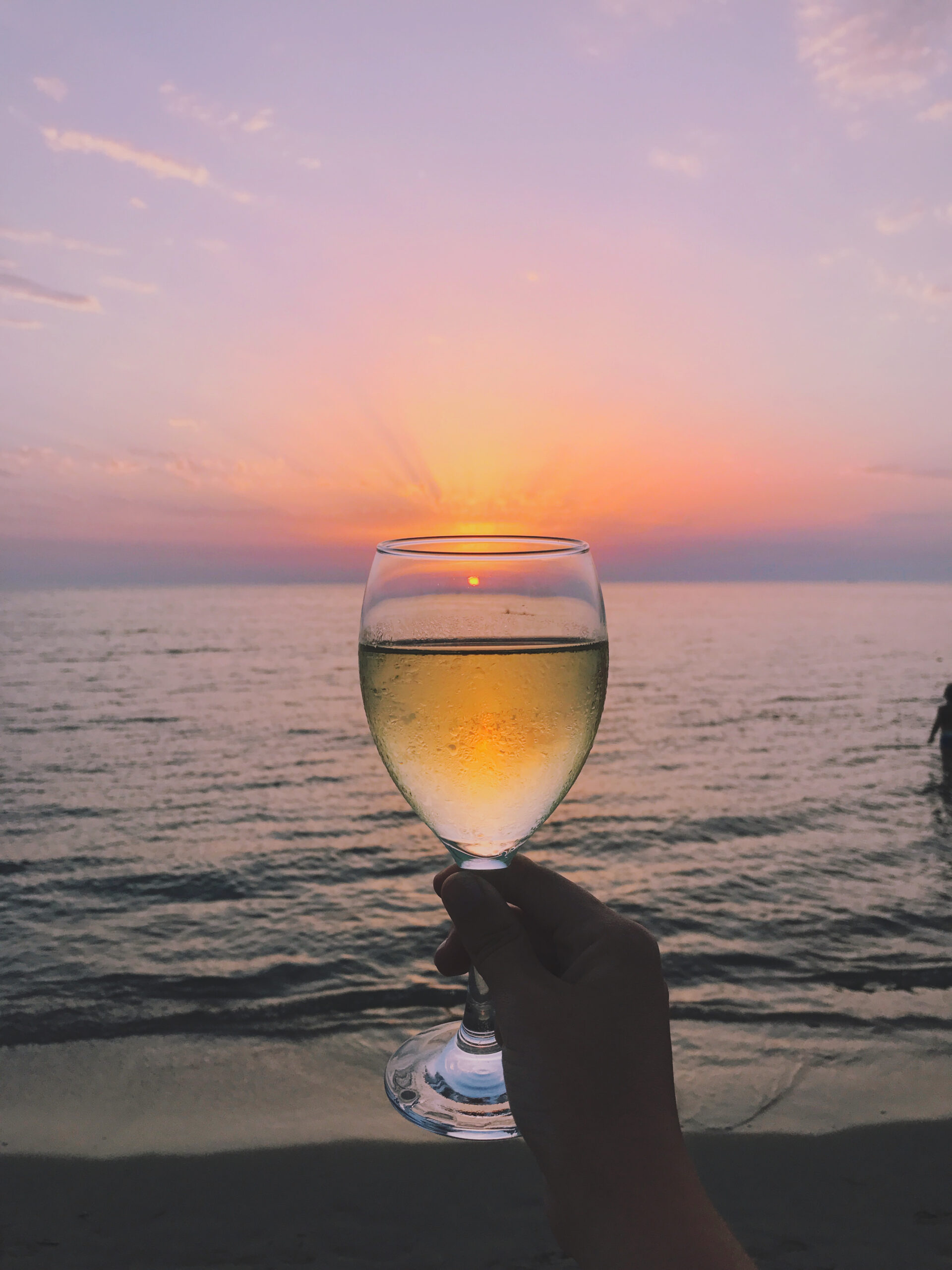 glass,of,white,wine,and,scenic,sunset,of,adriatic,sea