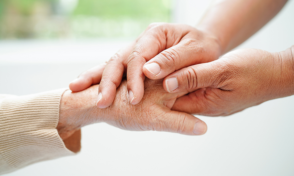caregiver,holding,hands,asian,elderly,woman,patient,,help,and,care