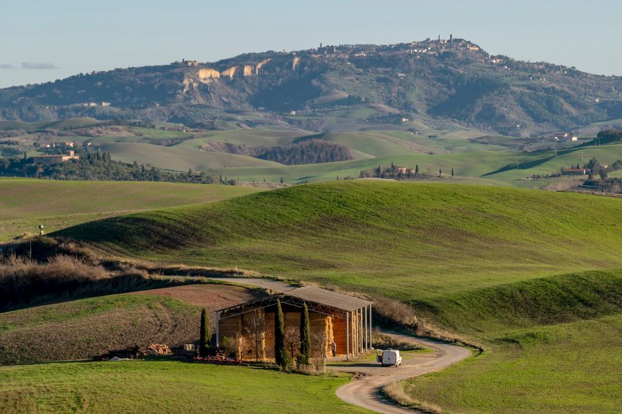 between lajatico and volterra