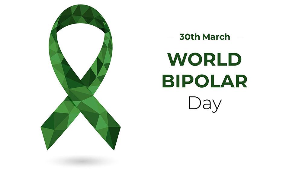 world,bipolar,awareness,day,green,ribbon.,low,poly,colorful,vector