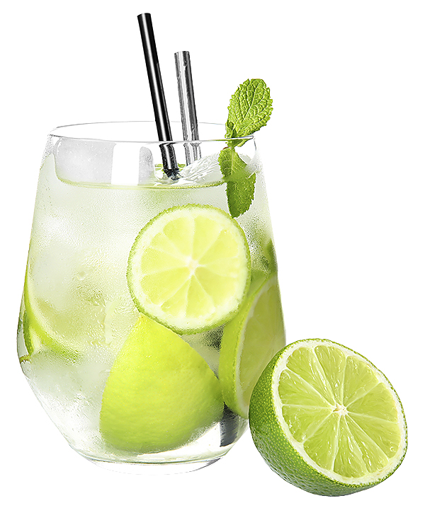 glass,of,delicious,mojito,and,lime,on,white,background