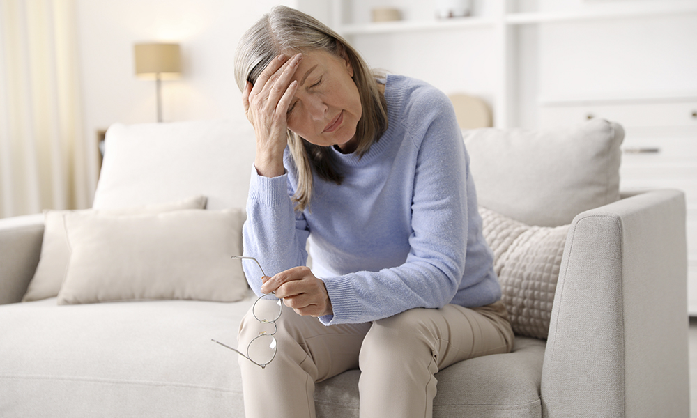 unhappy,senior,woman,feeling,fatigue,at,home